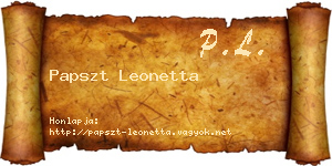Papszt Leonetta névjegykártya